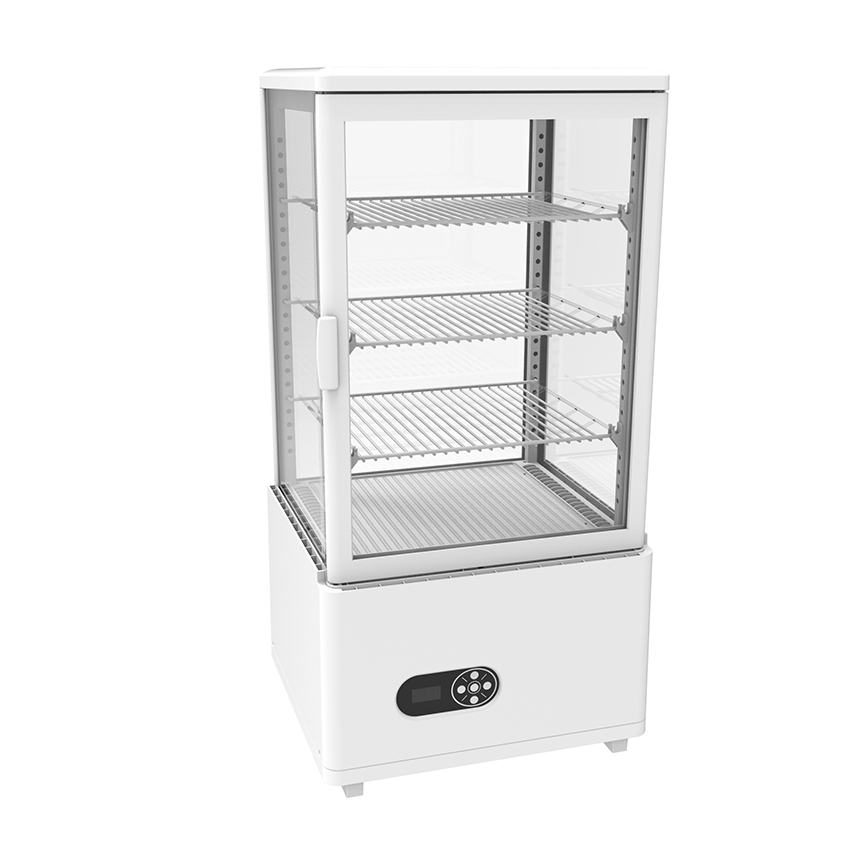 Low noise tabletop refrigerated display cabinet