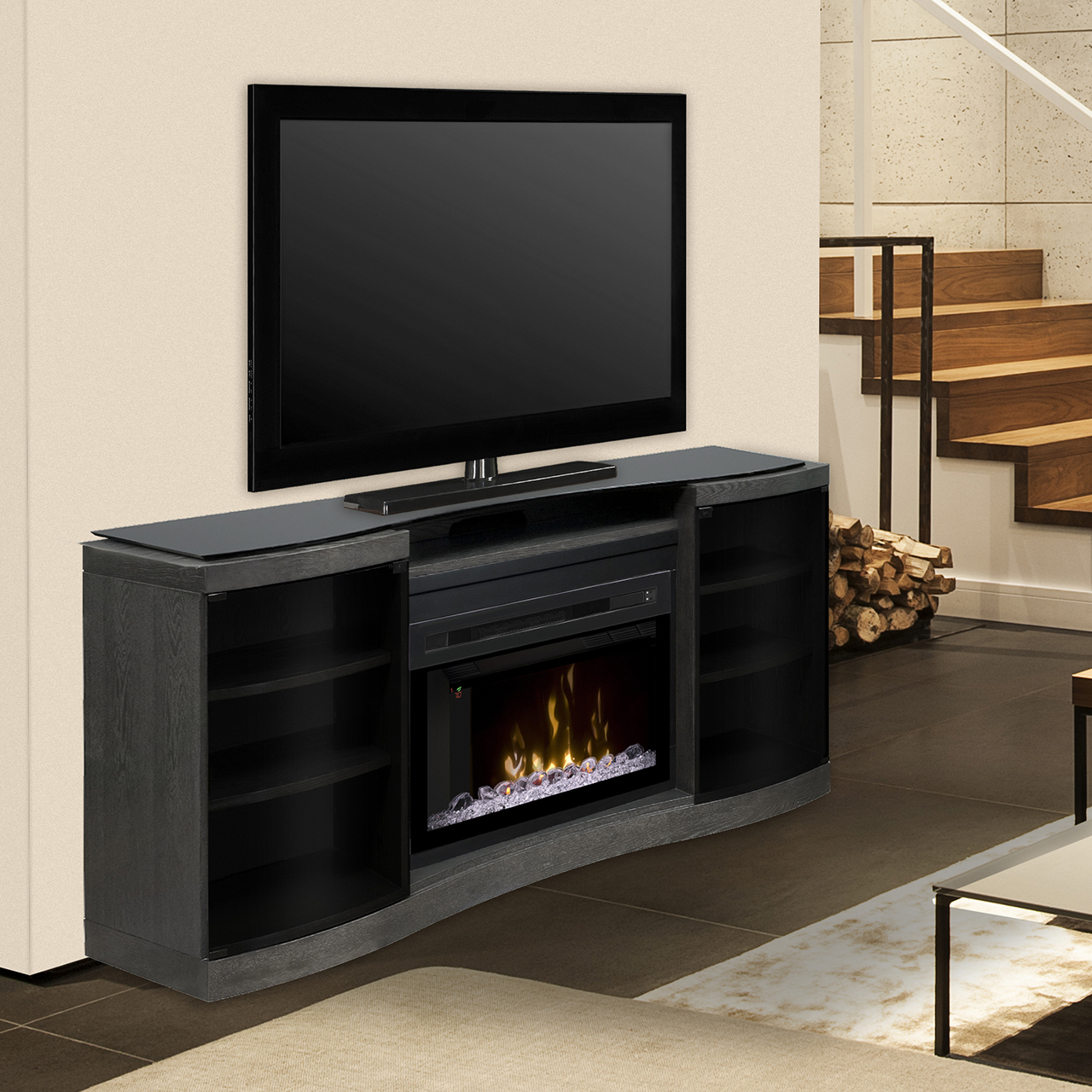 TV cabinet fireplace