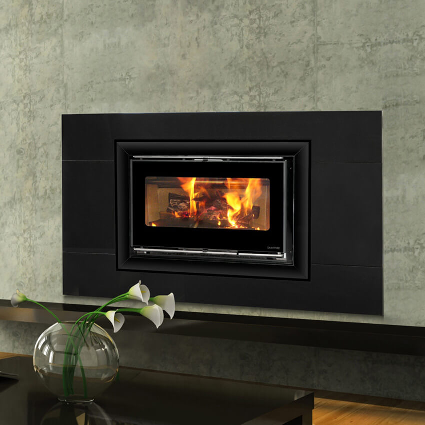 Rectangular ultra-thin real fire fireplace